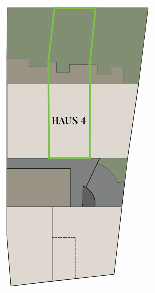 BUCHBERG 8 – Site plan and property data for House 4: 131.71 m² living space, 71.85 m² garden and terraces, 3 bedrooms and 3 bathrooms