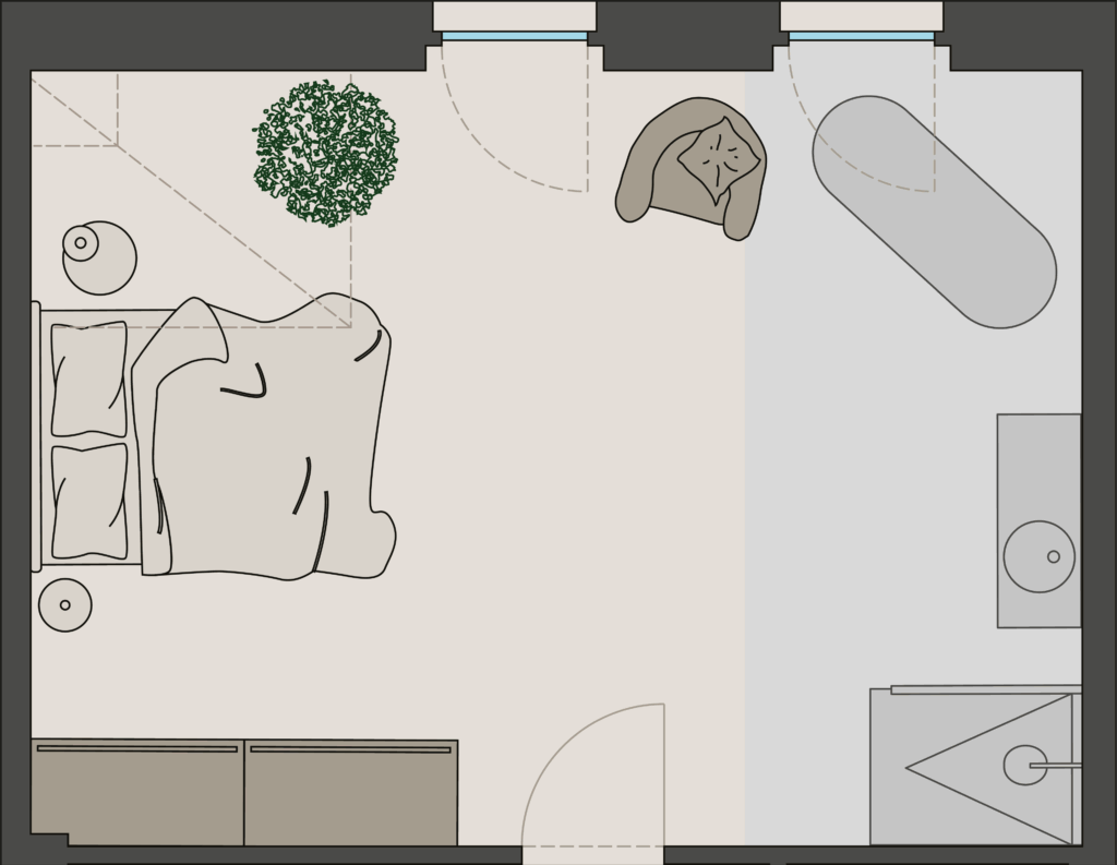 Master bedroom and en-suite bathroom layout variations for BUCHBERG 8 townhouses