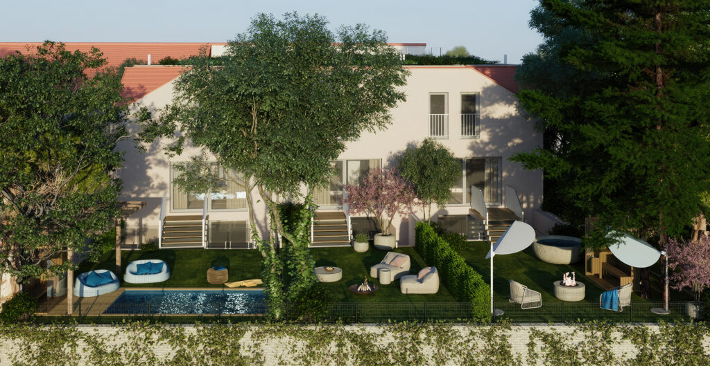BUCHBERG 8 townhouses with private gardens, terraces, and pool surrounded by mature trees in Klosterneuburg